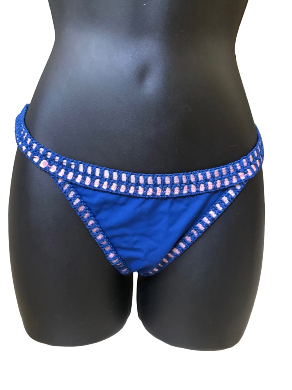 Victoria's Secret Navy Bikini Swim Bottom with Pink Trim – Women's Swimwear